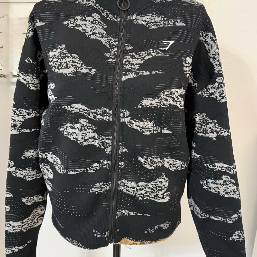 Gymshark Black and White Varsity Jacket